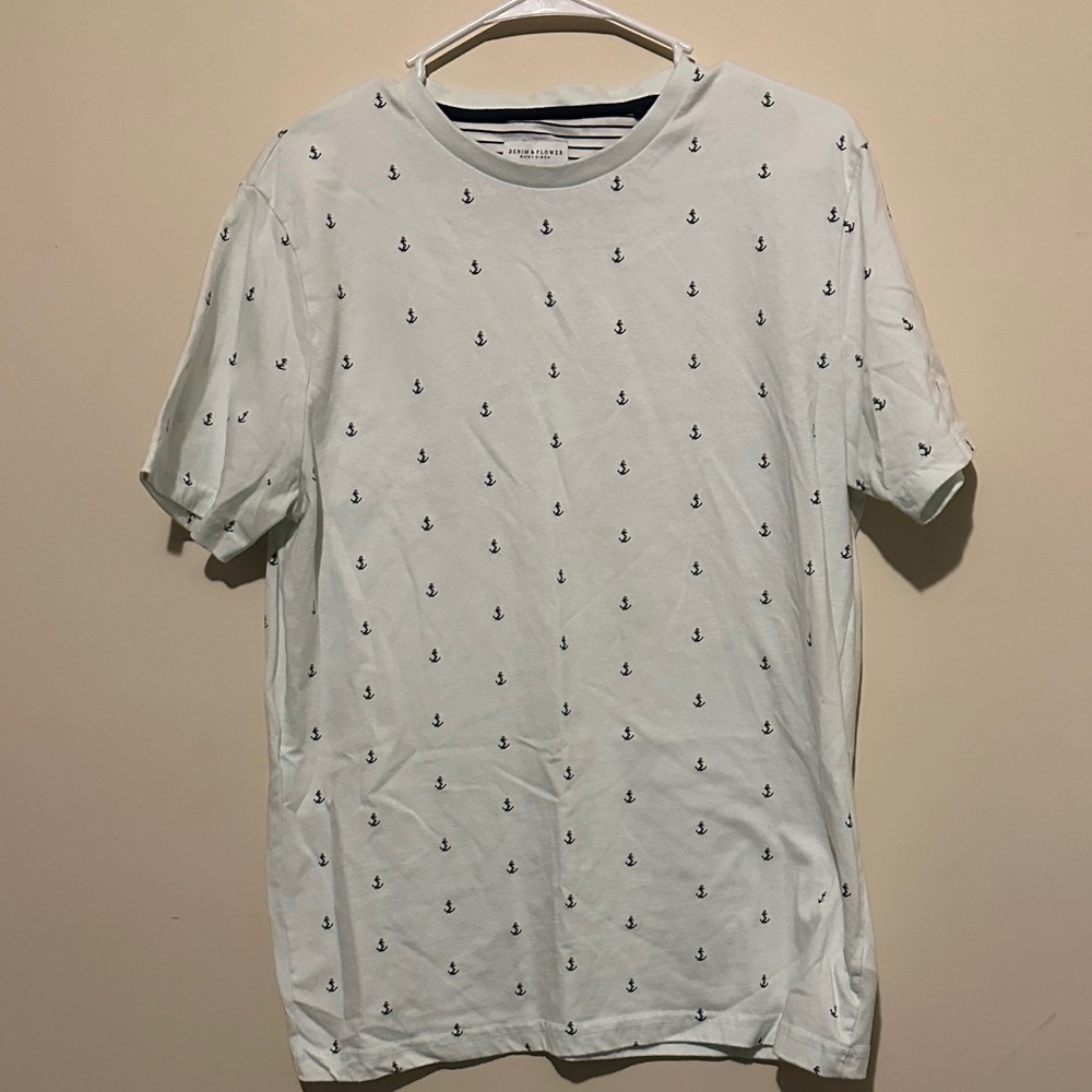 Denim & Flower Nautical Anchor Tee - Mint Green